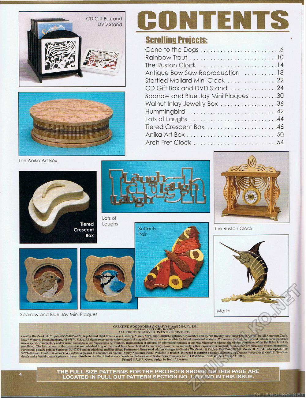 contents! - Creative Woodworks & crafts 2009-04, страница 4